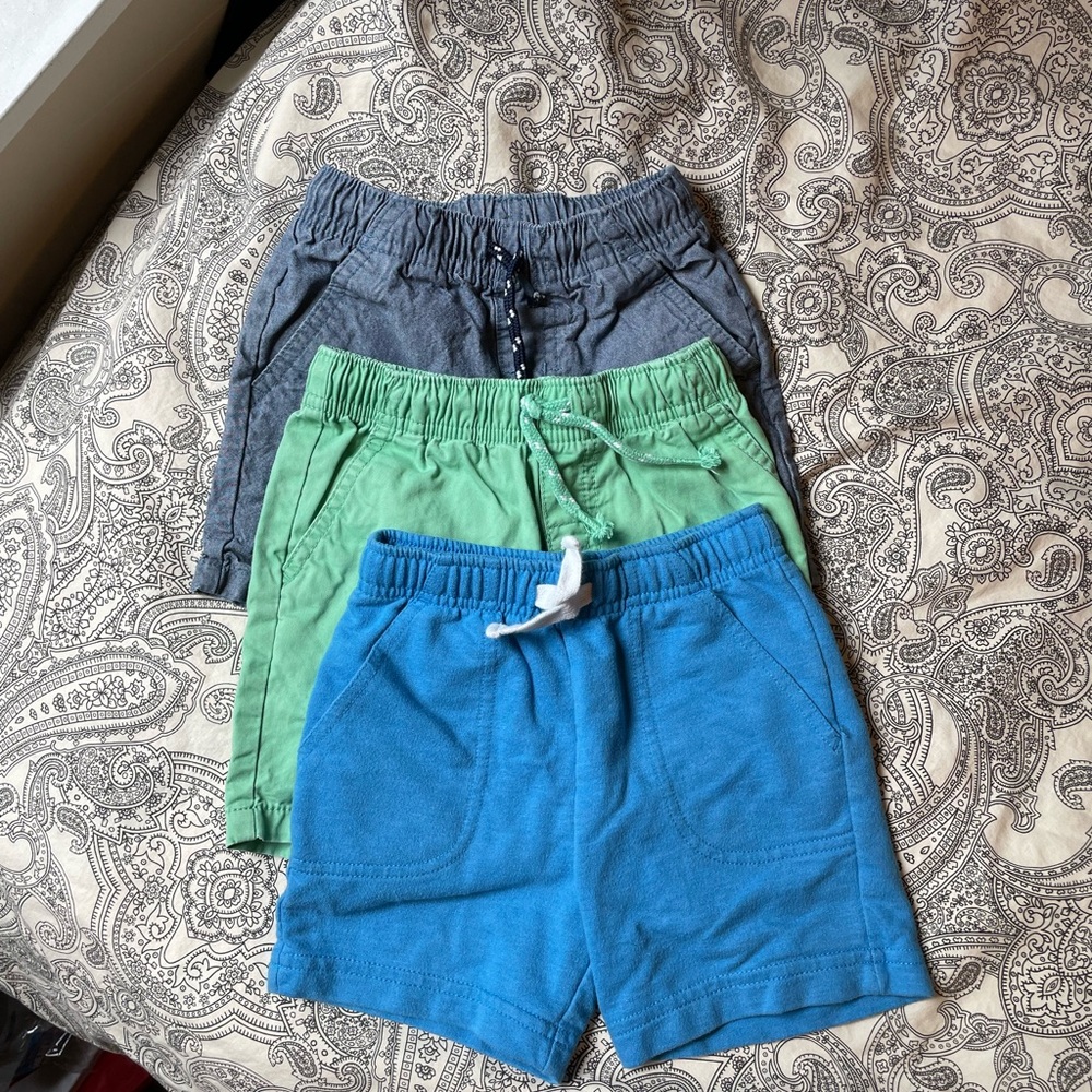 3/$12 Cat&Jack Kids' Casual Shorts Set - Blue, Green, Gray
